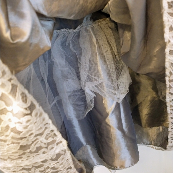 Girl's Cinderella Couture Silver Blue Lace Sleeveless Formal Dress Size 10 - Picture 12 of 12